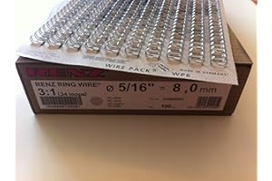 Renz 310800934 8.0 mm Ring Wire Cut Element - Silver. 3:1 Pitch. A4. 100 Wires per Box.