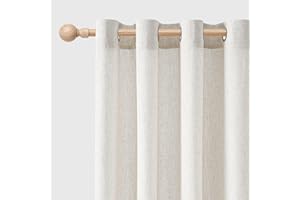 ‎JIUZHEN JIUZHEN Leinen Vorhänge Wohnzimmer Leinenoptik Gardine Halbtransparent Boho Gardinen Ösenvorhang 2er Set H 260 x B 140 cm Gardine für Kinderzimmer Moderne Natur Vorhang, Leinen