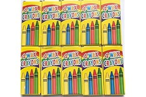 GUMOCH 4 Coloured Wax Crayons Kids Party Bag Fillers 10 Packs