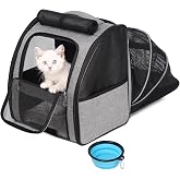 SUPERBE Cat Backpack Dog, Expandable Backpack for Small Dogs and Cats, Airline Approved, Ventilated Design for Travel, Hiking