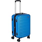 Amazon Basics Equipaje de mano rígido expandible: maleta de viaje ABS con 4 ruedas giratorias dobles; diseño ligero y resiste