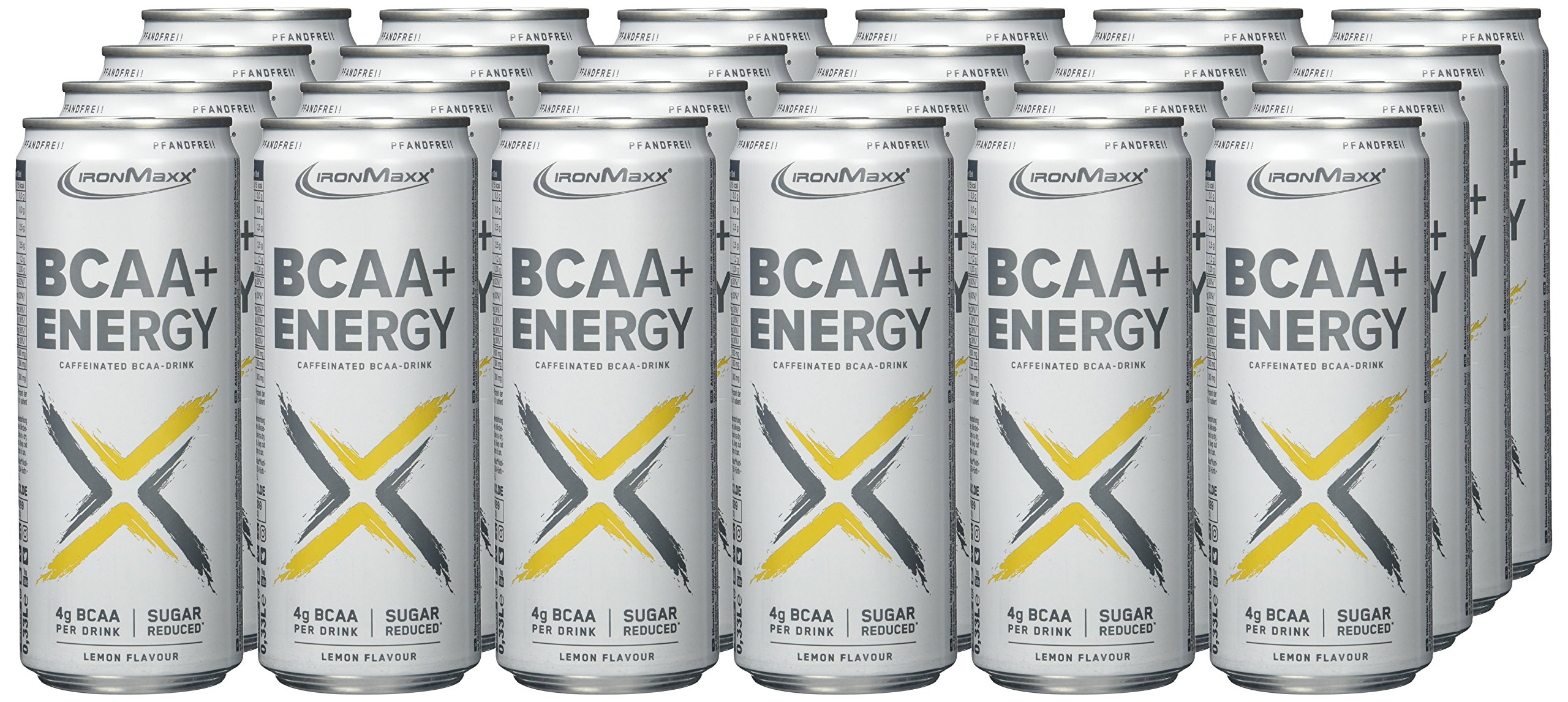 IronMaxx BCAA + Energy (Pfandfrei) Zitrone, 24er Pack