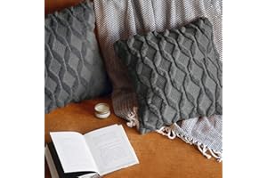 Pagnanno. Set of 2 Soft Velvet Cushion Covers 45x45cm(18x18 Inches) Fluff Throw Pillowcases Square Cushion Covers for Chairs,living room,bedroom with Invisible Zipper (18"x18" (Pack of 2), Dark Grey)