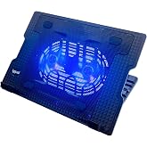 iggual &ndash; Portable Cooler Base up to 17" with 2 Quiet Fans, Adjustable and Non-Slip Base with 4 Heights and Blue LED Light, In