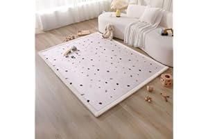 HAKUNA MATTE Stylowa koralowa aksamitna mata do zabawy dla niemowląt na podłogę 150 cm x 200 cm, konfetti – miękki dywan z pianki z pamięcią kształtu o wysokiej gęstości, dywan dla dzieci z antypoślizgowym spodem