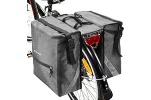 Auniq Bolsa de transporte para bicicleta de 28 L, impermeable, para asiento trasero de bicicleta, bolsa de almacenamiento con rayas reflectantes, accesorios para viajes, picnic