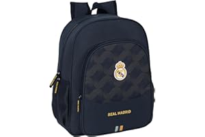 SAFTA REAL MADRID 2ª EQUIPACIÓN 23/24 - Mochila Escolar, Infantil, Mochila Adaptable a Carro, Ideal para Niños en Edad Escolar, Cómoda y Versátil, Calidad y Resistencia, 32x12x38 cm, Color Azul Marino