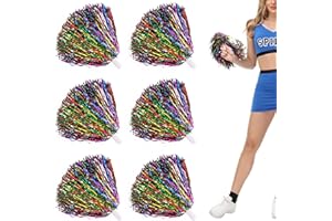 Niuhong 6PCS Cheer Leader Poms Animadora Poms Accesorios Porristas Pom Bright Metallic Cheers Ball Squad Cheer Farben Pompons Poms Hand Flower Spirit Cheering Pom Colours Sports Games Team