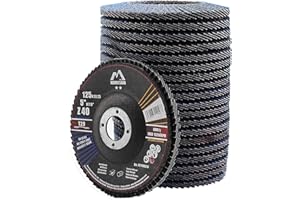 Merryland Dischi Lamellari 125 Ferro Metallo per Smerigliatrice Angolare, 125mm Grana 40 T29 Disco Lamellare 20 Pezzi, Corindone Zirconio Blu Acciaio INOX Dischi Abrasivi, Craft-Line FC1108214-20