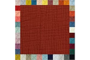 TEXTILQUALITY Hochwertiger Musselin Stoff Meterware - weicher Baumwollstoff für Kleid Baby Decke Tuch Tagesdecke Bettwäsche - ÖkoTex Double Gauze uni Baumwollstoffe Dekostoff Stoffe zum Nähen Meterware (terracotta)