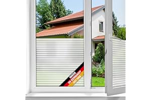 d-c-fix Fensterfolie Jalousie Streifen-Muster selbstklebend 45 cm x 2 m - blickdichte Sichtschutzfolie - Sichtschutz für Fenster Folie Milchglasfolie Klebefolie Lamellen Rollladen-Optik