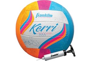 Franklin Sports Kerri Walsh Beach + Outdoor Volleyball - Official Size + Weight - Soft Cover Volleyball for Kids + Adults - with Pump + Needle Included
