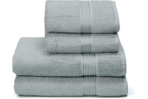 GLAMBURG Ultra weiches 4er-Pack Handtuch-Set, Baumwolle, enthält 2 übergroße Badetücher 70 x 140 cm, 2 Handtücher 50 x 90 cm, für den täglichen Gebrauch, kompakt und leicht — Jade