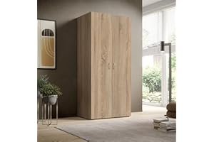 MERCATONE GERMANVOX da oltre 40 anni arreda la tua casa Armadio Guardaroba a 2 Ante in Rovere, con Ripiano e Tubo Appendiabiti, per Camera o Cameretta