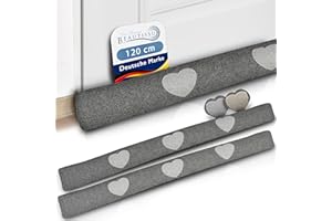 ‎BEAUTISSU Beautissu 2er Set Zugluftstopper 120 cm lang Tuuli HR - Windstopper als Türvorleger, Haustür Rolle und Kälteschutz Luftstopper - Luftzugstopper Home Zugluft Stopper in Anthrazit