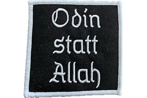 ‎HEIDENKLAMOTTEN Odin statt Allah Aufnäher, gestickter Anti Christentum Patch zum aufnähen oder aufbügeln | Wikinger, Allvater Wotan, germanisches Heidentum