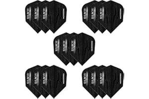 Harrows Silika No6 | 5 x zestawów Lotki do lotek (w sumie 15 lotek) I Lotki do lotek 100 mikronów I Premium Extra Strong Made in UK I Profesjonalne akcesoria do lotek I Czarna edycja