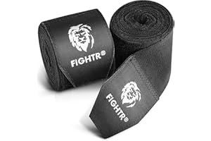 FIGHTR® Premium Vendas de Boxeo máxima Estabilidad y Seguridad | 4m Cinta de Boxeo Medio elásticos con Lazo para el Pulgar para Boxeo, MMA, Mauy Thai - Box Bandage Sport