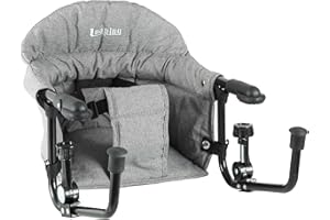 Looping Sedile da tavolo pieghevole per bambini | Fissaggio sicuro a 4 punti, Nomade e Compatto | GRIGIO Melange