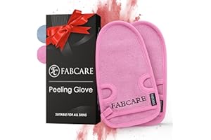 Guante exfoliante FABCARE - PROBADO DERMATOLÓGICAMENTE - 2 piezas - Limpia los poros en profundidad para cuerpo y cara - Esponja de ducha para Peeling & Body Scrub - Guante de masaje