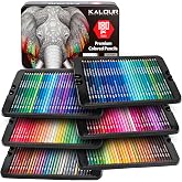 KALOUR 180 Colored Pencils Set for Adult Artists, Rich Pigment Soft Core, 12 Metallic Pencils, Great for Coloring, Drawing, S