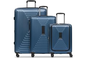 REDOLZ Essentials 14 Productos habituales, Azul oscuro metálico, Trolley 3-SET erweiterbar, Carro rígido con ruedas giratorias