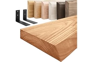LAMO Manufaktur Estante de Madera con Borde Natural, Estante Colgante Basic, Oscuro/Negro 140cm, LW-01-A-004-140LS