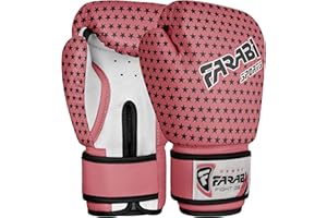 Farabi Sports Dziecięce rękawice bokserskie 4-oz różowa gwiazda Junior rękawice bokserskie dziecięce rękawice bokserskie dla dzieci