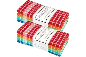 MISS SAVON Strofinacci Cucina Set di 10 Canovacci Cucina Cotone 100% Stracci Cucina Set Strofinacci Cucina Colorati in Cotone di Alta qualità (Multicolore, Set da 10)
