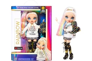RAINBOW HIGH 582953PEUC Junior High - Amaya Raine - Poupée Mannequin Arc-en-Ciel de 23 cm avec 1 Tenue et des Accessoires Dont 1 Sac à Dos en Tissu Qui s’ouvre/se Ferme - 6 Ans +, Blanc