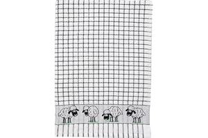 Samuel Lamont & Sons Poli-dri Jacquard Tea Towel Black Sheep, Size 50cm x 70cm, 100% Cotton Terry Towelling, Ultra-absorbent & Super Soft, Machine washable, Black, One Size