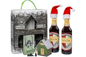 ‎ZWÖNITZER HANDWERKLICH GEBRAUT Brauerei Zwönitz Winterstern Bier Geschenkbox mit Winterstern Craft Beer 0,33L, Räucherkerzen und Räucherhäuschen Metall - Geschenkset Weihnachten - Geschenkset für Männer Weihnachten