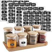 Étiquettes Autocollantes étanches - Lot De 120 étiquettes Noires, 3 Tailles, Pour Pots, Bocaux, Organisation Cuisine - 9