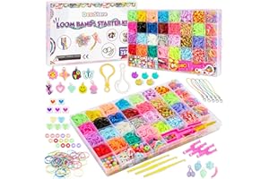 Dex Store 2500+ Loom Bands Kits for Girls & Boys, Features Premium Quality Colorful Rubber Loom Band Set in 32 Colors with Accessories for Friendship Bracelet Making Kit, Great Gift for Kids
