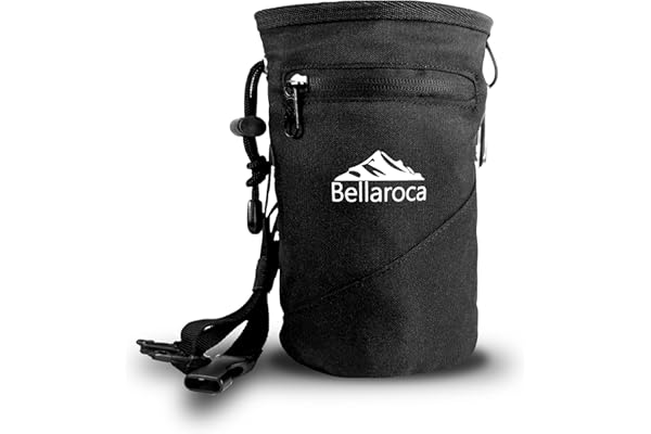 BELLAROCA® Set d’Escalade – Sac à Magnésie & Brosse Escalade| Sac à Pof Résistant à l’Eau et à l’Abrasion avec Poches & Mousqueton + Brosse d’Escalade - Cadeau pour Bloc & Escalade