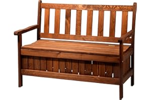 Dobar banc de jardin massif avec dossier 2 places en bois fSC, 115 x 58 x 89 cm (marron)