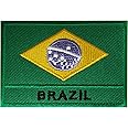 Brazil Flag Patch Embroidered Brazilian Football Badge Iron Sew On Clothes Bag
