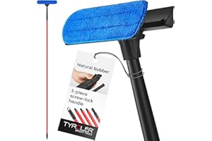 TYROLER BRIGHT TOOLS Tyroler Raclette Vitre Professionnel Nettoyage Vitre | 30 à 205cm Lave Vitre Manche Télescopique Nettoyant Vitre | Kit Nettoyage Vitre 2 en 1 | Perche Télescopique Nettoyage Parfaite