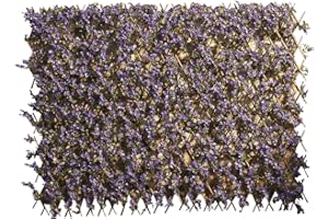WALTONS EST. 1878 Artificial Lavender Hedge Trellis 1 x 2m Expandable Privacy Screening Panel for Gardens, Balcony and Terraces
