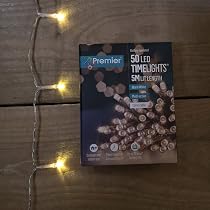 Premier LED-Weihnachtslichterkette Mit Timer – 24 Weiße Lichter, Batteriebetrieben – 2,6 M Kabel