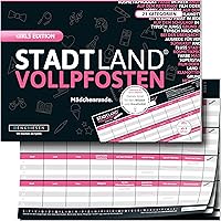 DENKRIESEN - Stadt Land VOLLPFOSTEN® - Girls Edition - Stadt Land FLUSS FÜR MÄDCHEN - Spiel FÜR MÄDCHEN - Geschenk FÜR…