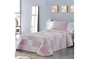 VIALMAN Colcha Bouti Ligera Sofia 21 para Cama Individual de 90 cm | Colcha Cama 90 | Tamaño Colcha 180 x 270 cm, Color Rosa
