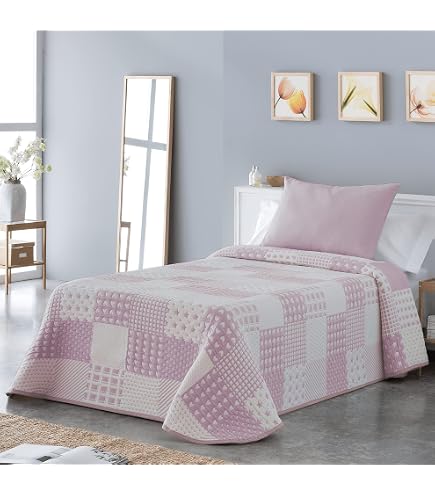 VIALMAN Couvre-lit léger Bouti Sofia 14 pour lit à Une Place de 90 cm | Couvre-lit 90 | Taille du Quilt 180 x 270 cm, Couleur Beige VIALMAN Couvre-lit léger Bouti Sofia 14 pour lit à Une Place de 90 cm | Couvre-lit 90 | Taille du Quilt 180 x 270 cm, Couleur Beige