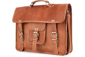 Berliner Bags Berlin M Sac Messenger en Cuir Véritable avec Bandoulière Réglable et Compartiment pour Ordinateur Portable 15 Pouces, Élégant et Spacieux pour Homme et Femme – Marron