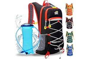 WLZP Plecak na nawodnienie z pęcherzem bez BPA, regulowane, wyściełane paski na ramię, klatkę piersiową, idealny sprzęt outdoorowy do jazdy na nartach, biegania, wędrówek, jazdy na rowerze