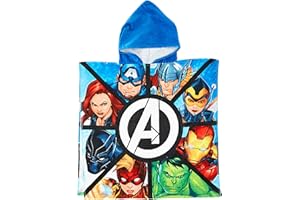 Kids Euroswan Poncho Toalla Avengers 60x120 cm Algodón, KD-MV15890