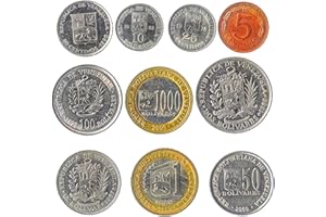HOBBY OF KINGS 10 Monete Da Repubblica Bolivariana Del Venezuela. Americano Del Sud Vecchio Bolivares, Monete Da Collezione Centimos. Per La Vostra Moneta Bancaria, Portaoggetti Monete O Album Di Moneta