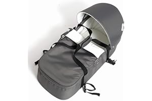VIDIAMO - Couffin - Dès la Naissance à 6 mois ou 9 kg - Souple et Léger (2 kg) - 2 Anses - Matelas et Capote Amovibles - Jupe Zippée - Déhoussable - Nacelle Compatible Poussette Limo - Coloris Gris