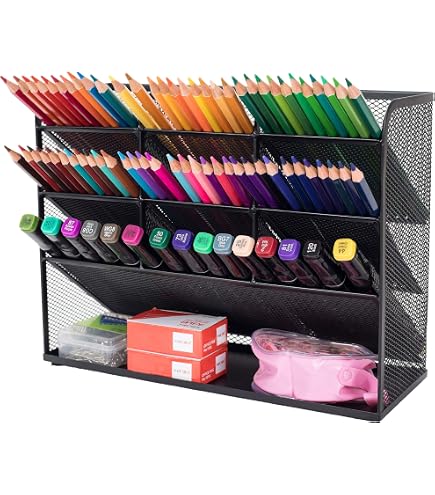 Portapennelli YFairy A 30 O 40 Scomparti – Organizer Da Tavolo Per Penne, Pennarelli E Matite, Bianco O Nero
