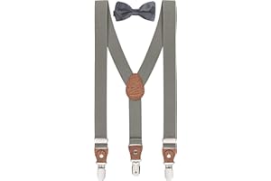 BomGuard Ensemble Bretelles & Nœud Papillon Enfant – Réglable – Pour Garçon 2–7 Ans – Élégant pour Mariage, Baptême, Anniversaire, Fête – Accessoire Tenue Bébé Enfant